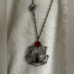 Betsey Johnson long Spider Web necklace